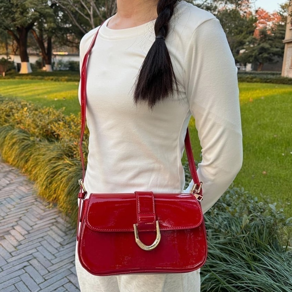 Red/Burgundy shoulder bag - Picture 2 of 4